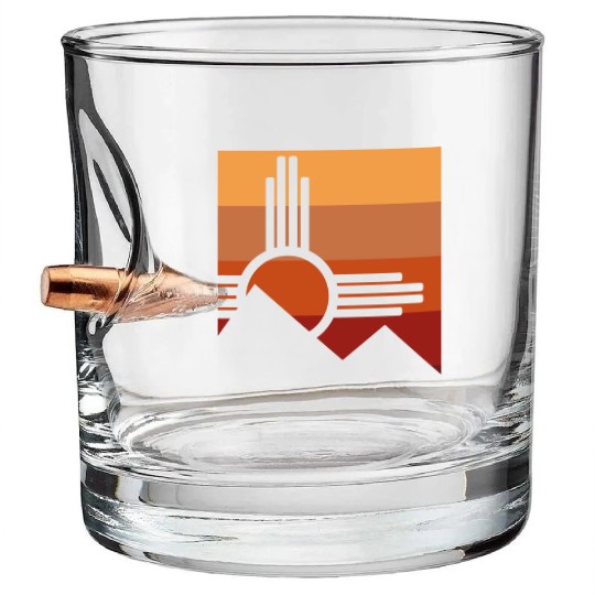 Zia Sun New Mexico Zia Mountains Bullet Whiskey Glasses