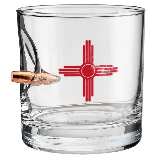 Zia Sun New Mexico Zia Mountains Bullet Whiskey Glasses