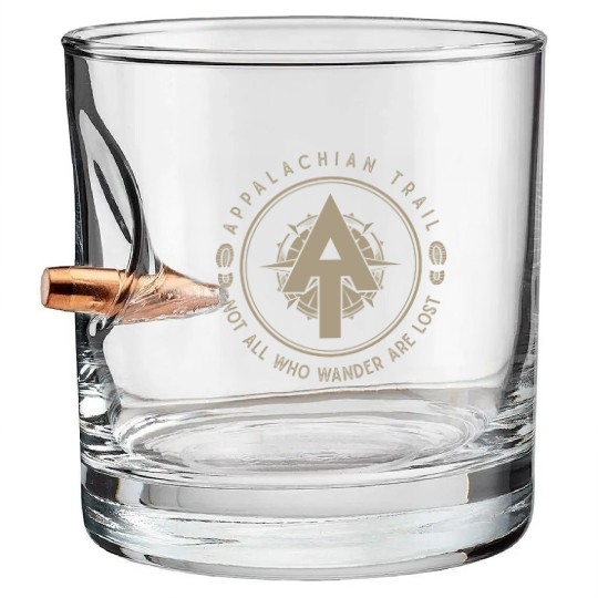 Appalachian Trail Logo Hiking Wander in the US Bullet Whiskey Glasses