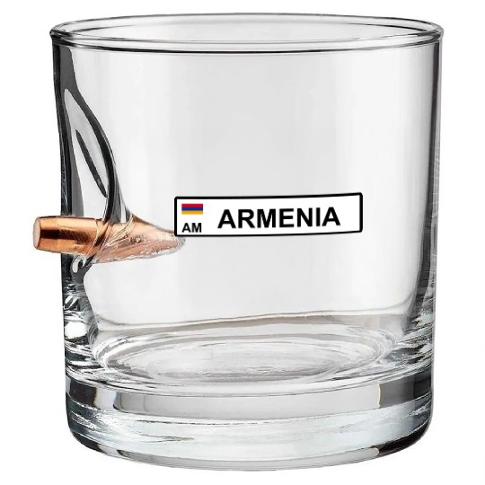 Realistic Armenia License Plate Sticker Bullet Whiskey Glasses