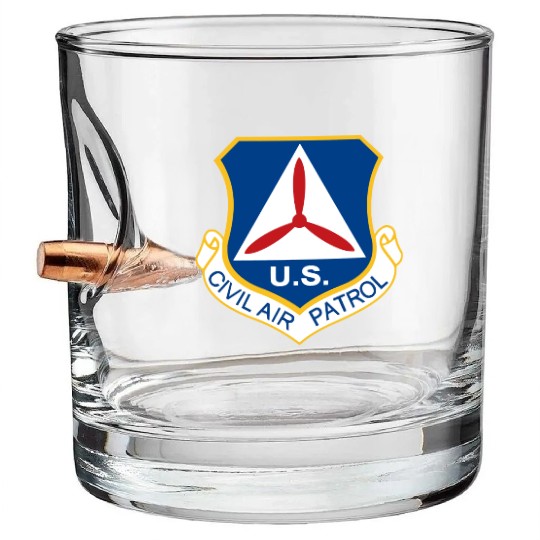 Civil Air Patrol Logo Air Force Cap Military Veter Bullet Whiskey Glasses