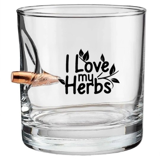 Herbs make me happy Spices Gardener Herb Garden Bullet Whiskey Glasses