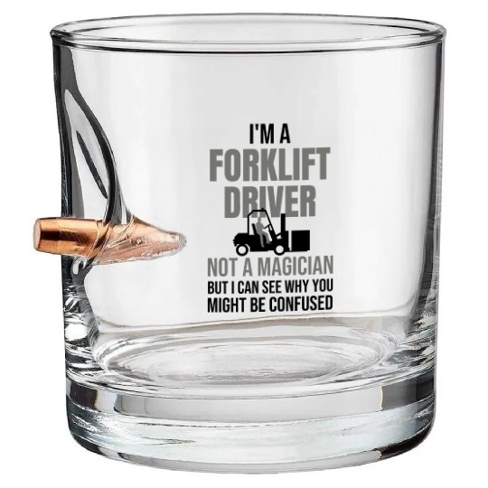 Forklift Driver Gift | Forklift Operator Warehouse Bullet Whiskey Glasses