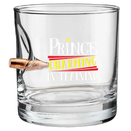 Prince Charming In Training Crown King Queen Bullet Whiskey Glasses