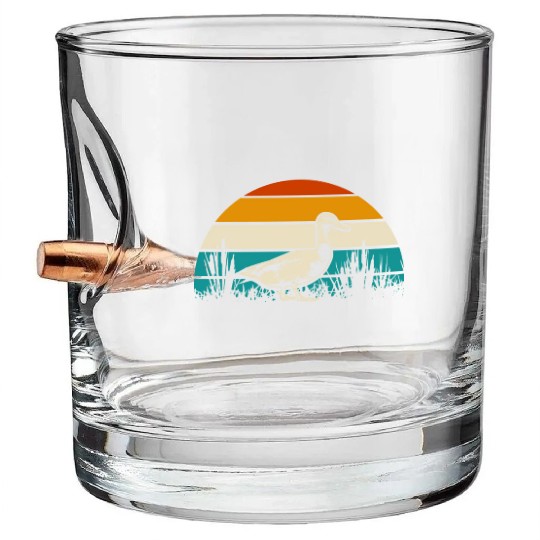 Duck hunting animal welfare gift idea Bullet Whiskey Glasses