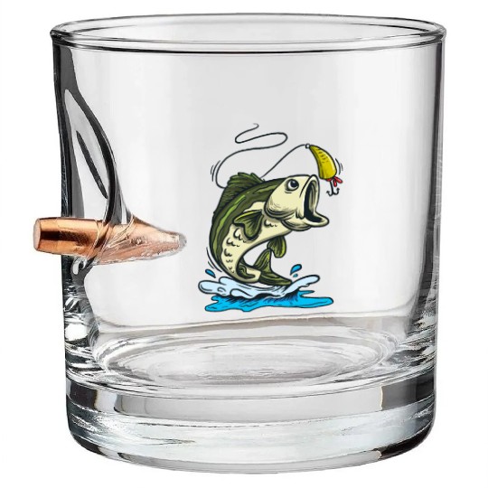 Animal Bass Fishing Bullet Whiskey Glasses