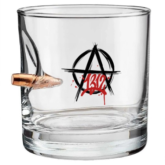 ACAB 1312 Anarchy symbol Bullet Whiskey Glasses