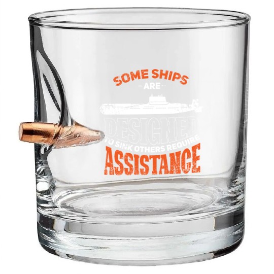 Military Submarine Veteran Gift US Submarine Sink Bullet Whiskey Glasses