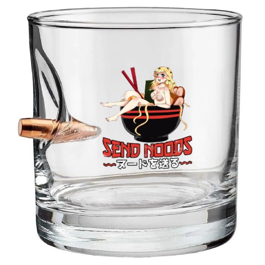 Send Noods Waifu Material Ramen Noodles Gift Bullet Whiskey Glasses