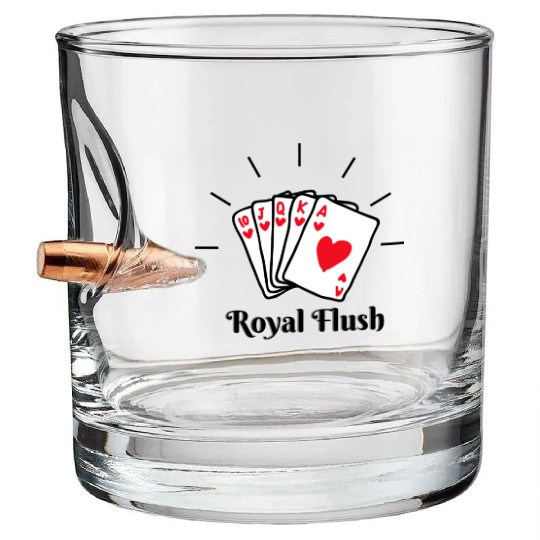 Royal Flush Poker Bullet Whiskey Glasses