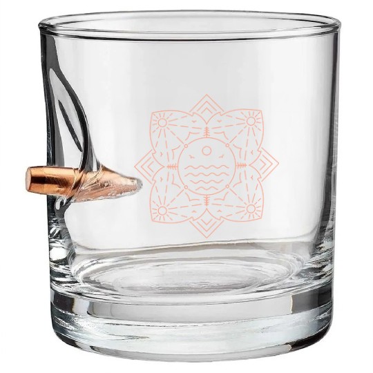 Nature Mandala 2 Bullet Whiskey Glasses