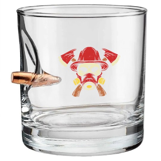 Jobs fireman head and axe Bullet Whiskey Glasses