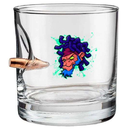 monkey gorilla face design Bullet Whiskey Glasses