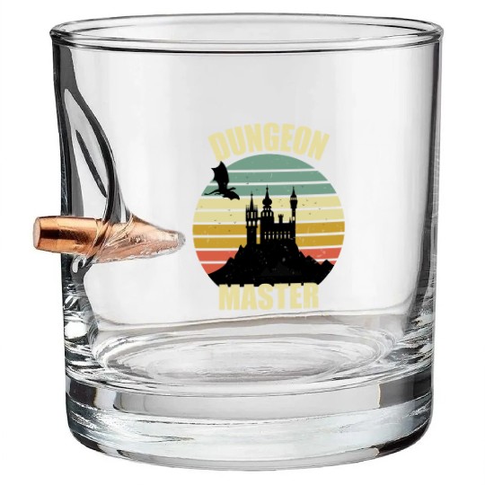Dungeon Master - Bez I'm DM Smiles Retro Dragon Bullet Whiskey Glasses
