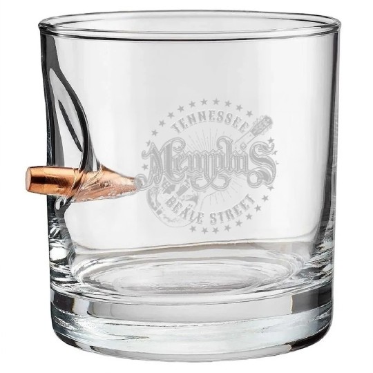Memphis Tennessee Beale Street Bullet Whiskey Glasses