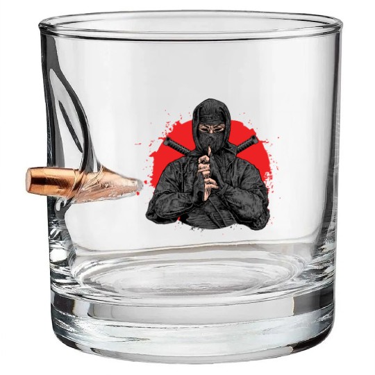 Ninja Samurai Kendo Katana Japan Yakuza Shinobi Bullet Whiskey Glasses