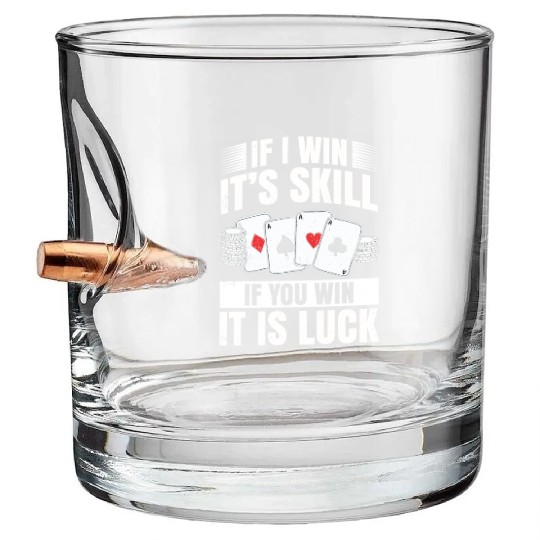 Poker Hands Bullet Whiskey Glasses Casino Blackjack Poker Case