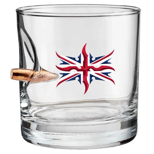 Union Jack British Flag Resistance Style Bullet Whiskey Glasses