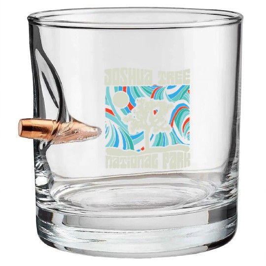 Joshua Tree National Park Retro Psychedelic 60S Ho Bullet Whiskey Glasses