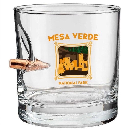 Mesa Verde National Park Novelty Graphic Design Bullet Whiskey Glasses