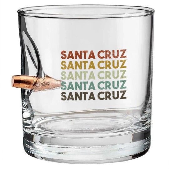 Retro Santa Cruz California Bullet Whiskey Glasses