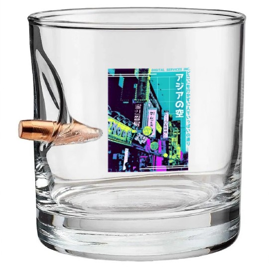 Aesthetic Vaporwave Japan Style 80s 90s Tokyo Asia Bullet Whiskey Glasses