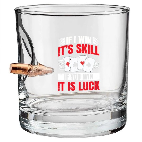 Poker Blackjack Cards Royal Flush Gambling Casino Bullet Whiskey Glasses