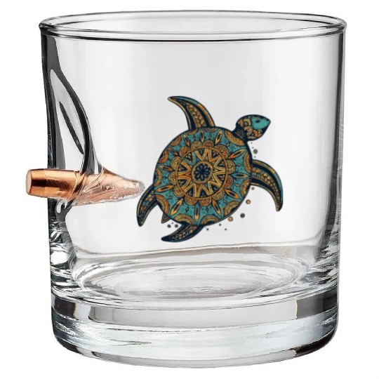 Tribal Hawaiian Sea Turtle Bullet Whiskey Glasses World Turtle