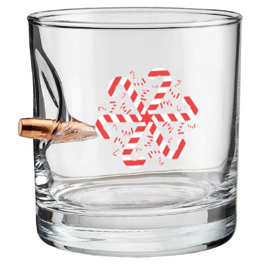 Candy Cane Gift Snowflake Candy Cane Christmas Bullet Whiskey Glasses