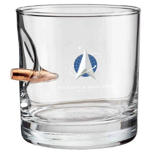 UNITED STATES US SPACE FORCE USSF DELTA FLAG birth Bullet Whiskey Glasses