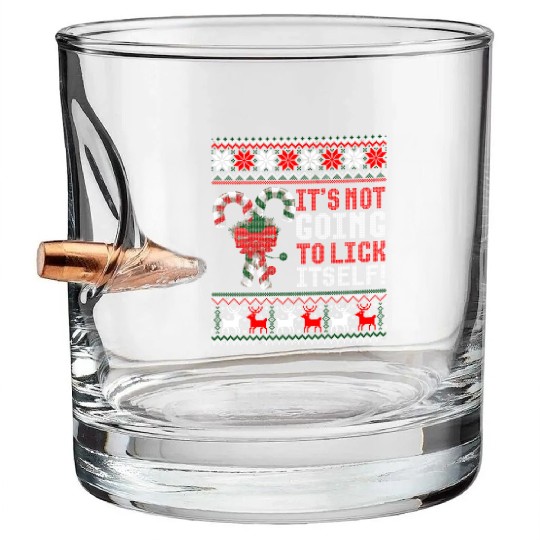Its Not Going To Lick Itself Candy Cane Ugly Sweat Bullet Whiskey Glasses