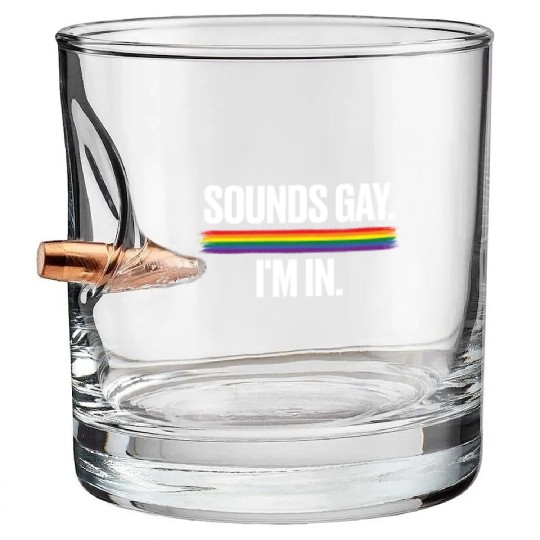 Gay Couple Homosexual LGBTQ Queer Pride Bullet Whiskey Glasses