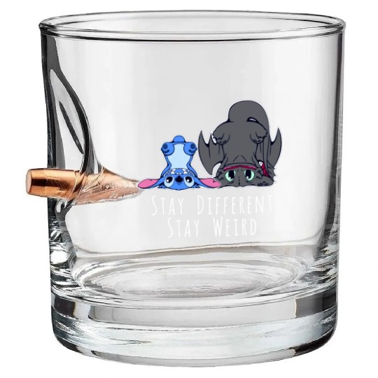 Stay Different Stay Weird Toothless And Stitch Bullet Whiskey Glasses