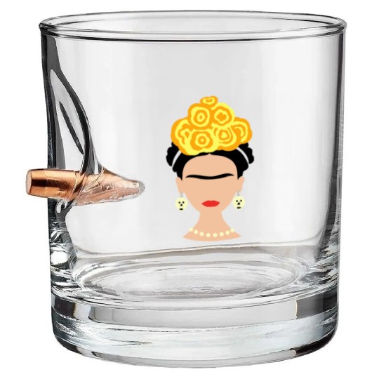 Viva Frida Kahlo Art Print Bullet Whiskey Glasses