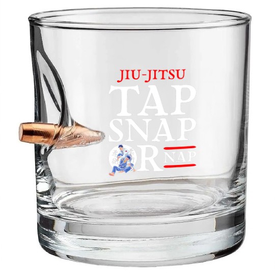 Jiu Jitsu Tap Snap or Nap BJJ Brazilian Jiu Jitsu Bullet Whiskey Glasses