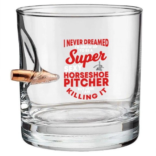Horseshoe Pitcher Bullet Whiskey Glasses