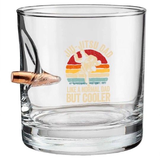 Retro Jiu-Jitsu Dad Bullet Whiskey Glasses BJJ Men Father Vintage