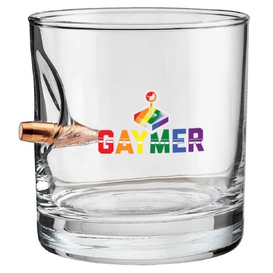 Gaymer Gay Gamer Rainbow Pride LGBT Controller Bullet Whiskey Glasses