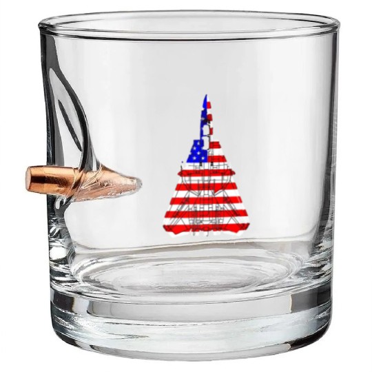 United States F 14 Tomcat Flag Bullet Whiskey Glasses