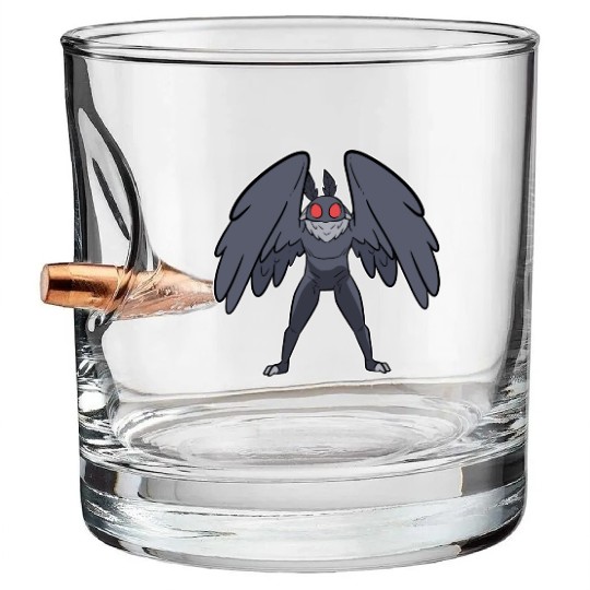 Mothman Mythical Creatures Folklore Cryptid Bullet Whiskey Glasses