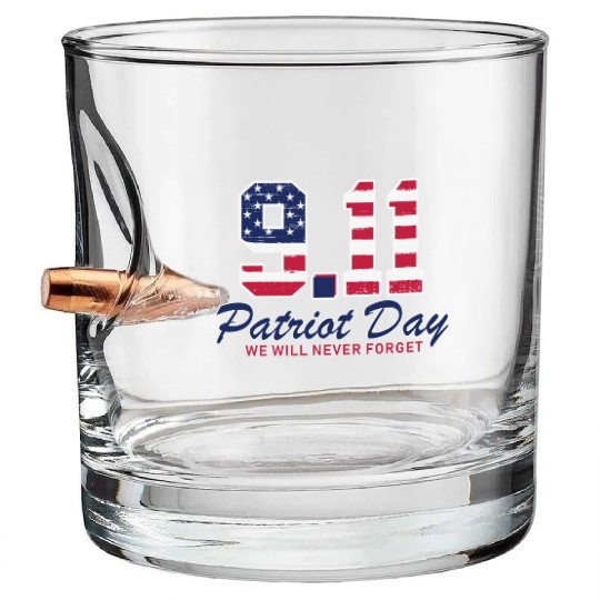 Patriot Day Never Forget 9 11 Anniversary Bullet Whiskey Glasses