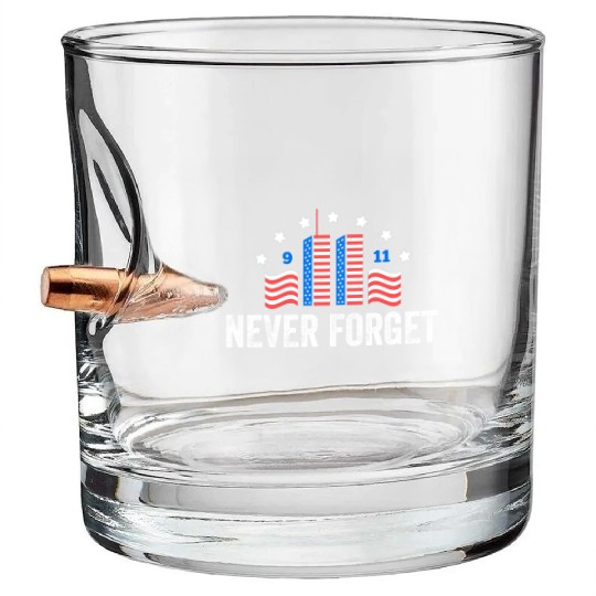 Never Forget 9/11 Patriot Day 2021 Bullet Whiskey Glasses