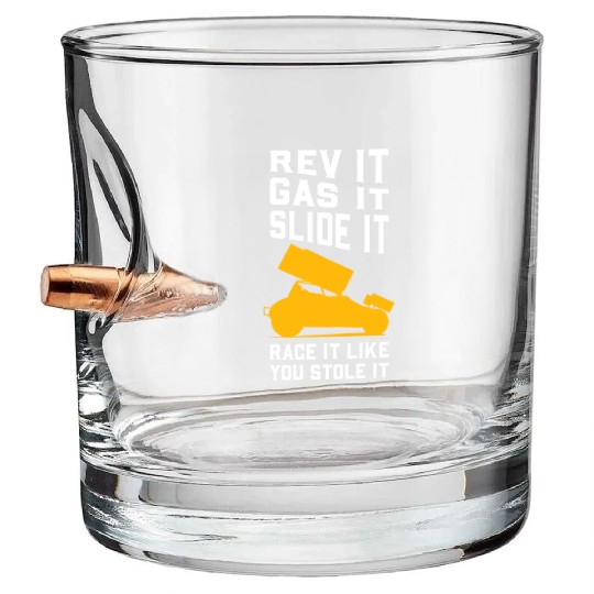 Sprint Car Racing Bullet Whiskey Glasses