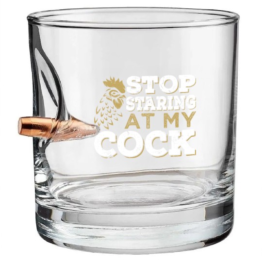 Chicken Cock Penis joke Sexual Bullet Whiskey Glasses