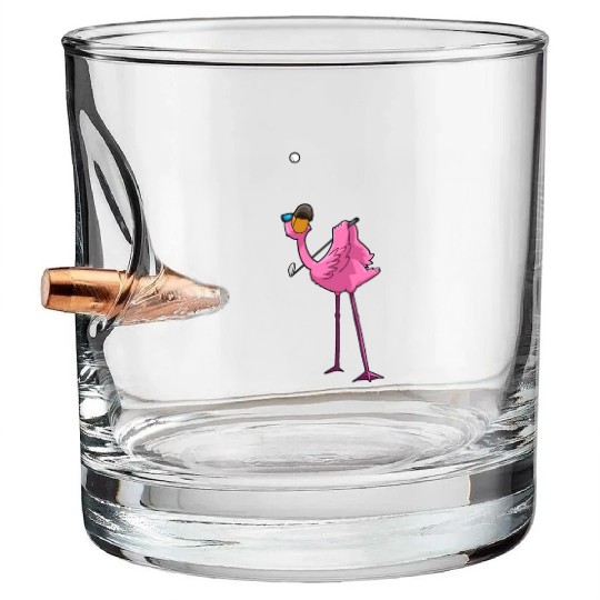 Flamingo Golf Golfing Bullet Whiskey Glasses