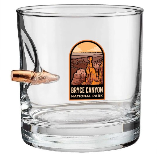 Bryce Canyon National Park Badge Bullet Whiskey Glasses