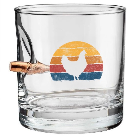 Chicken Farmer Retro Bullet Whiskey Glasses
