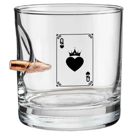 Queen of Heart King Queen Couple Halloween Costume Bullet Whiskey Glasses