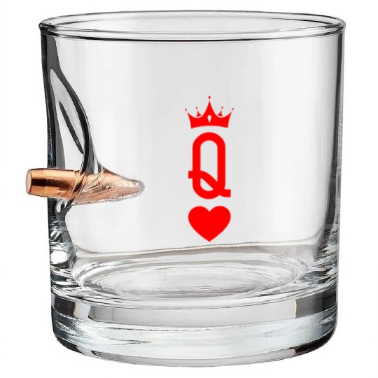 Queen of Heart King Queen Couple Halloween Costume Bullet Whiskey Glasses