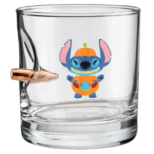 Stitch Pumpkin Halloween Bullet Whiskey Glasses